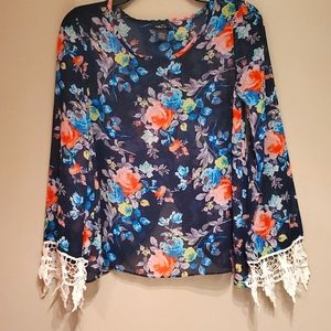 Rue 21 sheer floral print top